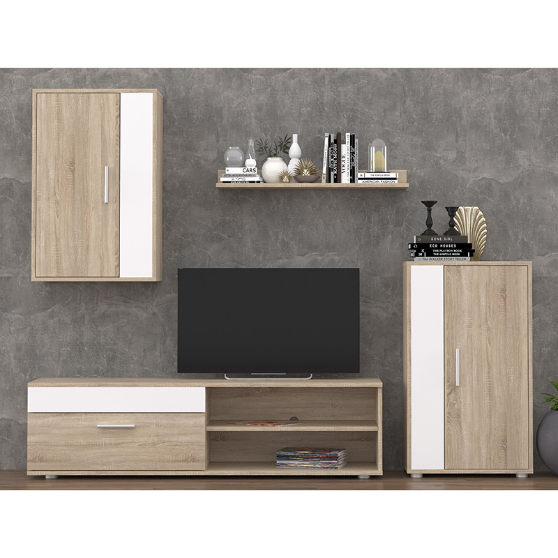 Njësi TV Zafira pakoworld sonoma-e bardhë 190x35x190cm