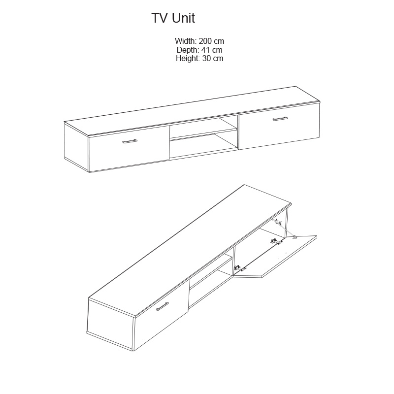 Njësi TV Salome pakoworld wenge 200x41x190cm