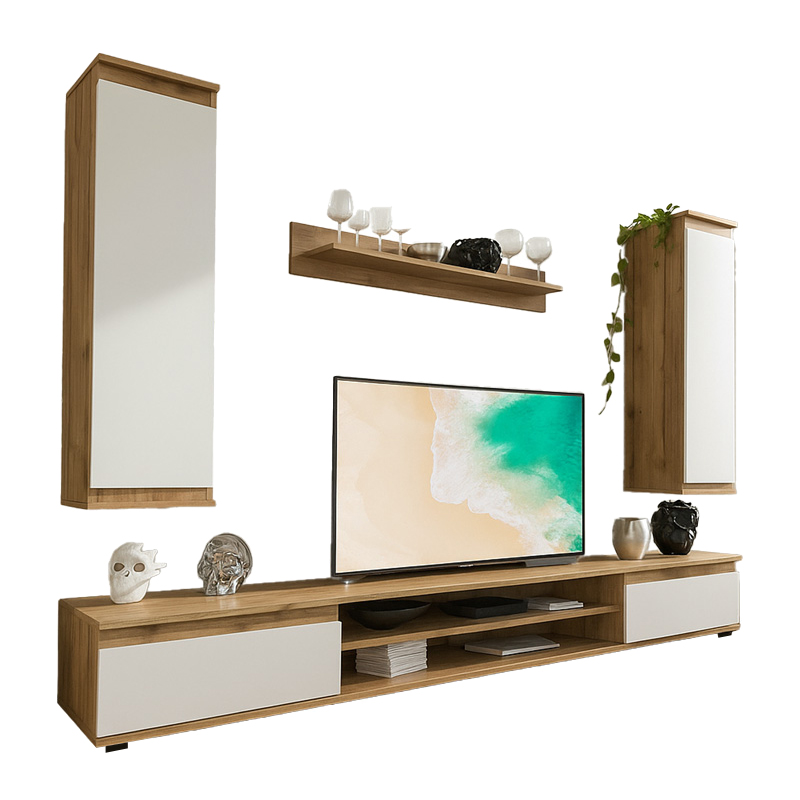 Njësi TV Sandro pakoworld arrë-e bardhë 175x37x160cm