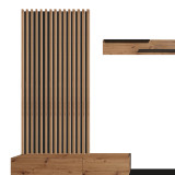 Njësi TV Litende pakoworld melamine e zezë-sonoma 249.5x42x199.5cm