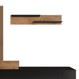 Njësi TV Litende pakoworld melamine e zezë-sonoma 249.5x42x199.5cm