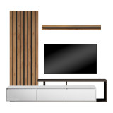 Claironse pakoworld set dhome ndenjeje melaminë antracit-krem 225x37.6x210cm