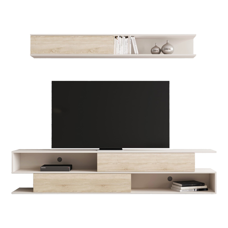 Set dhome ndenjeje Brick pakoworld në ngjyrë lisi sonoma-krem 240x40x50.4cm