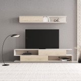 Set dhome ndenjeje Brick pakoworld në ngjyrë lisi sonoma-krem 240x40x50.4cm