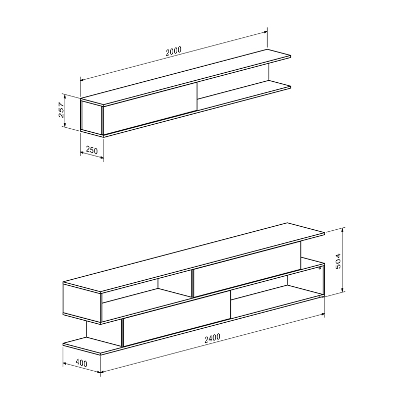 Set dhome ndenjeje Brick pakoworld në ngjyrë lisi sonoma-krem 240x40x50.4cm