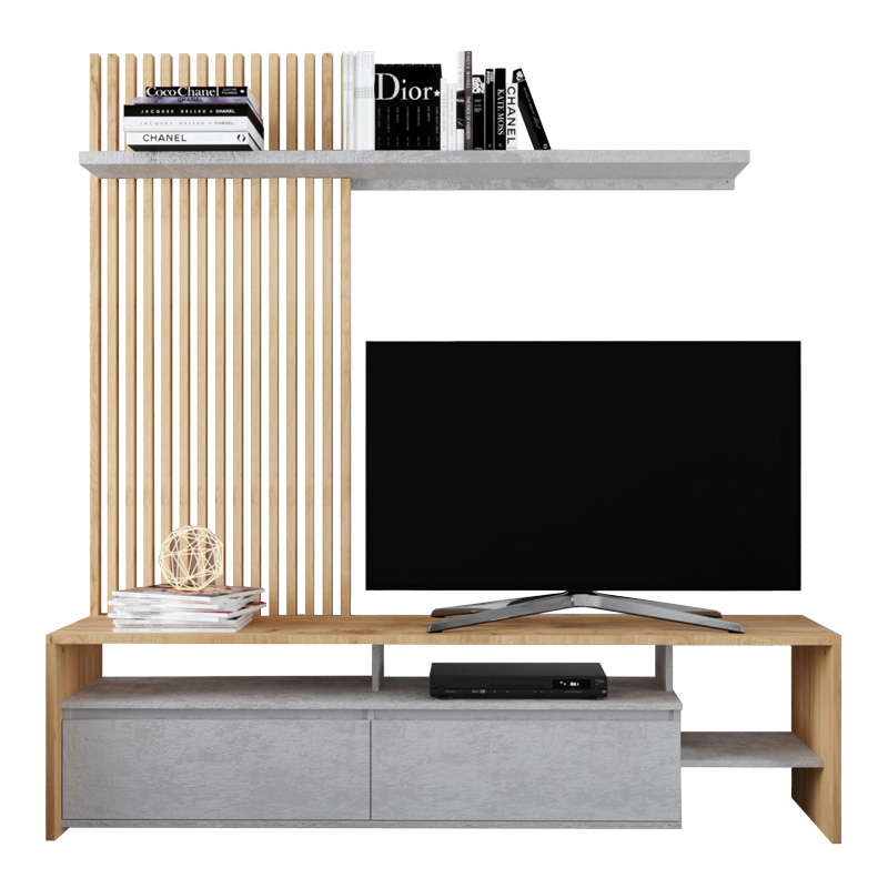 Set dhome ndenjeje Neo pakoworld në ngjyrë lis-gri 190x40x200cm