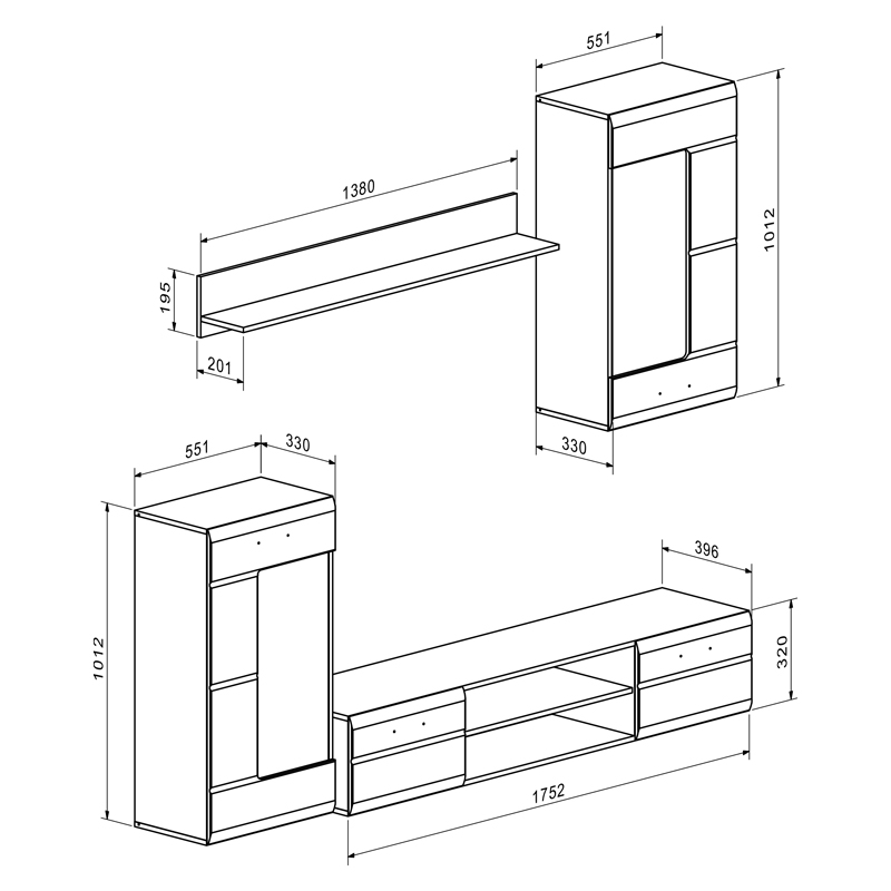 Set dhome ndenjeje Saleto pakoworld i bardhë 230.2x39.6x202.4cm
