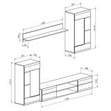 Set dhome ndenjeje Saleto pakoworld i bardhë 230.2x39.6x202.4cm