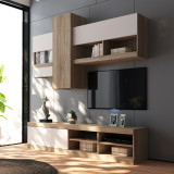 Set dhome ndenjeje Torania pakoworld sonoma-e bardhë 185x37x145cm