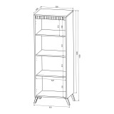 Vitrín Belka pakoworld krem me OAK 55.6x45x152.6cm