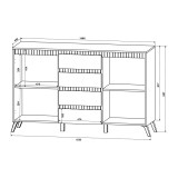 Bufe Belka pakoworld krem me OAK 155x45x93.7cm