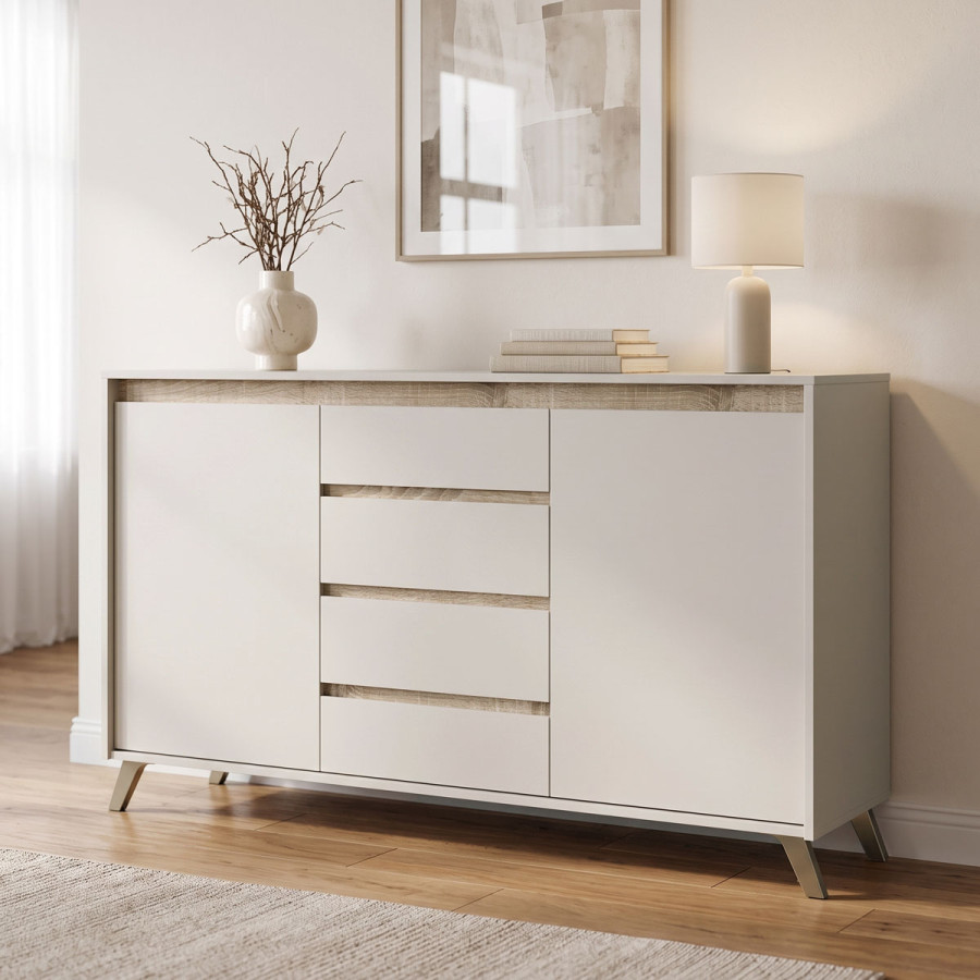 Bufe Belka pakoworld krem me OAK 155x45x93.7cm