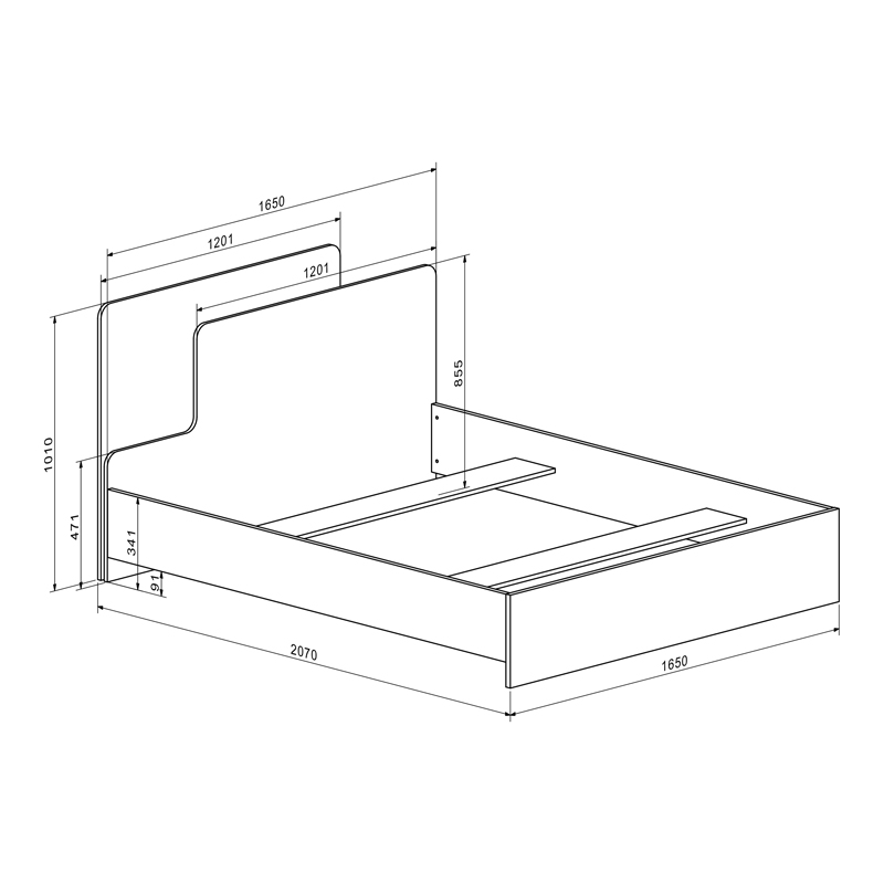 Krevat dopio Lucabel pakoworld krem 160x200cm