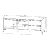 Komplet dhome ndenjeje Belka pakoworld krem me ngjyrë OAK 210x45x152.6cm