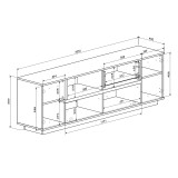 Komplet dhome ndenjeje Norda pakoworld krem me ngjyrë OAK 187x40x58.4cm