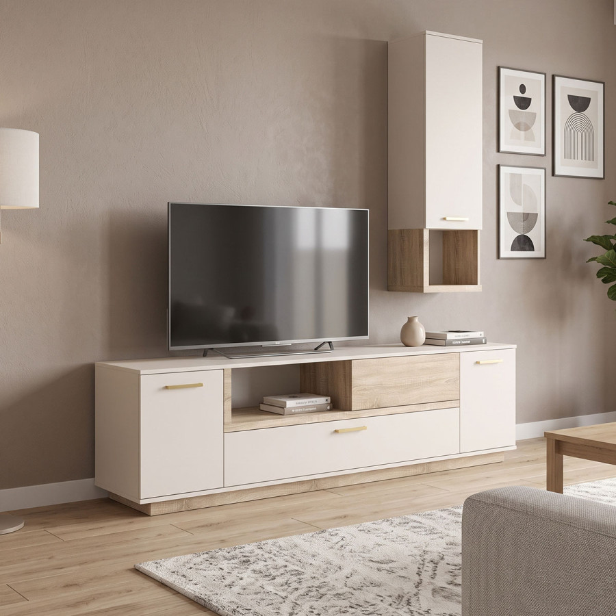 Komplet dhome ndenjeje Norda pakoworld krem me ngjyrë OAK 187x40x58.4cm