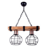 Ndriçues tavani me 2 drita PWL-1033 pakoworld E27 arre-i zi 40x15x60cm