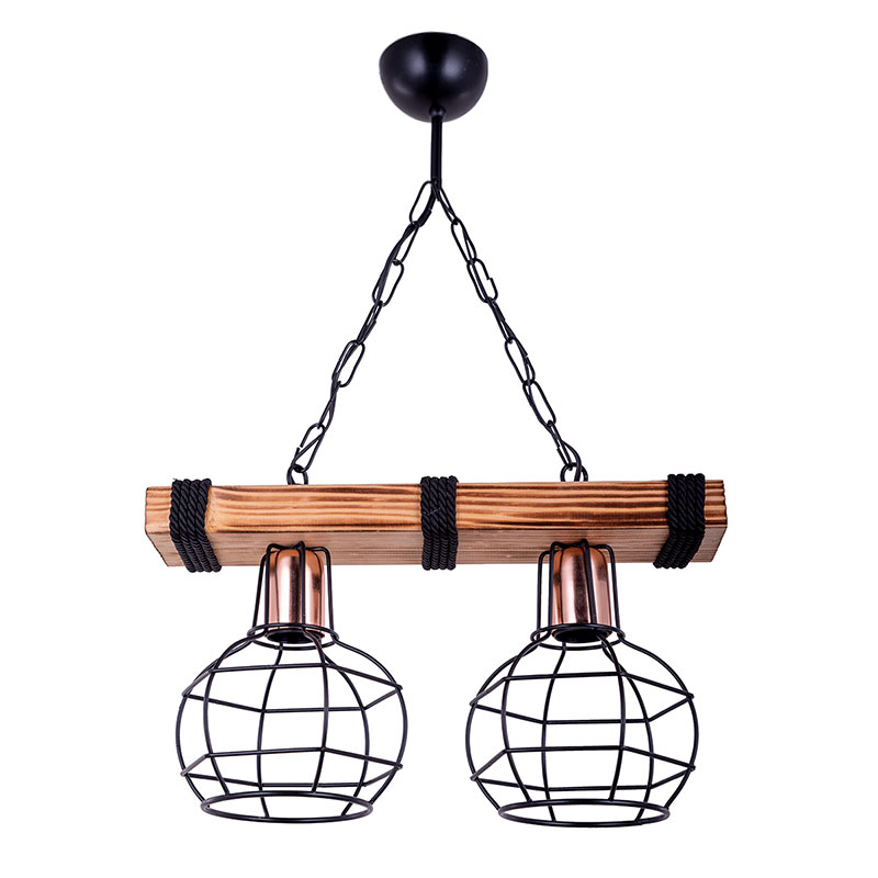 Ndriçues tavani me 2 drita PWL-1033 pakoworld E27 arre-i zi 40x15x60cm