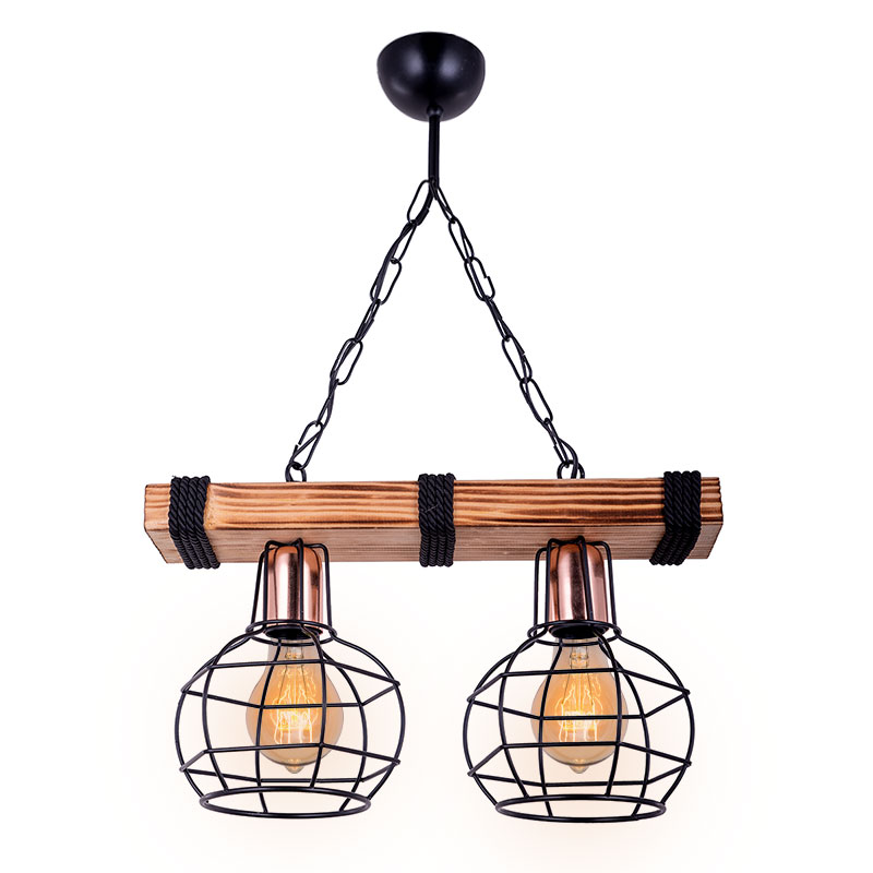 Ndriçues tavani me 2 drita PWL-1033 pakoworld E27 arre-i zi 40x15x60cm