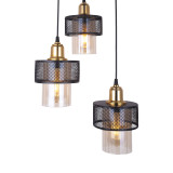 Ndriçues tavani me 3 drita PWL-1045 pakoworld E27 i zi-artë D30x85cm