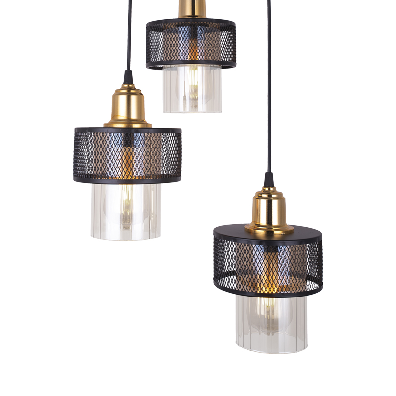 Llambë tavani me 3 drita PWL-1045 pakoworld E27 në të zezë-ar D30x85cm