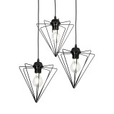 Llambë tavani me tre drita Tebour pakoworld E27 metal i zi 30x30x75cm