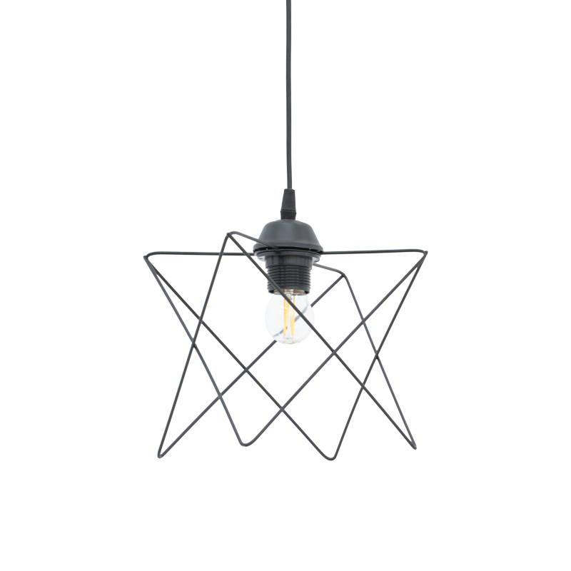 Llambë tavani Langit pakoworld E27 metal i zi 18x18x65cm