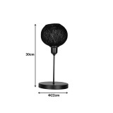 Llambë tavoline Gaia pakoworld E27 metal i zi D22x30cm