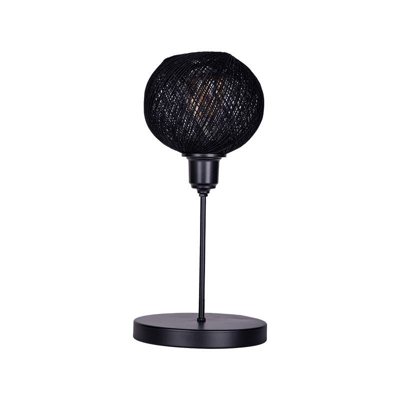 Llambë tavoline Gaia pakoworld E27 metal i zi D22x30cm