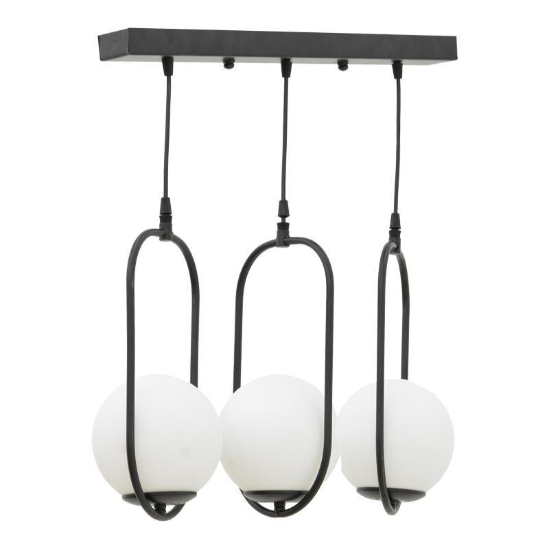 Llambë tavani me 3 drita Lavol pakoworld E27 metal i zi 30x3x70cm