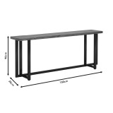 Konsolë Dice pakoworld dru pishe masiv arre-e zezë 150x30x90cm