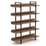 Bibliotekë Almond pakoworld arre-e zezë 119x27x185cm
