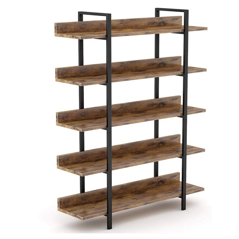 Bibliotekë Almond pakoworld arre-e zezë 119x27x185cm