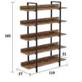 Bibliotekë Almond pakoworld arre-e zezë 119x27x185cm