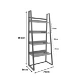 Bibliotekë Ryder pakoworld arrë-e zezë 75x36x185cm