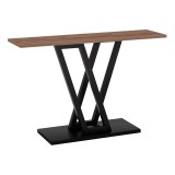 Konsolë Wirmo pakoworld arrë melamine-këmbë metalike e zezë 110x30x80cm
