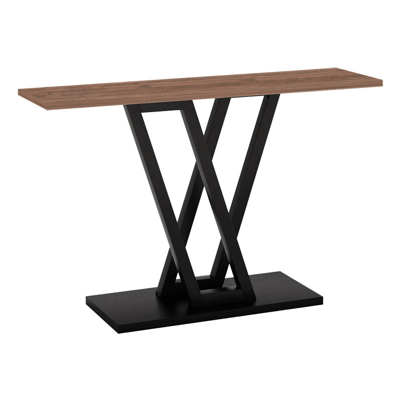 Konsolë Wirmo pakoworld arrë melamine-këmbë metalike e zezë 110x30x80cm