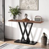 Konsolë Wirmo pakoworld arrë melamine-këmbë metalike e zezë 110x30x80cm