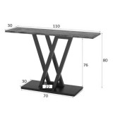 Konsolë Wirmo pakoworld melaminë natyrale-e zezë-këmbë metalike e zezë 110x30x80cm