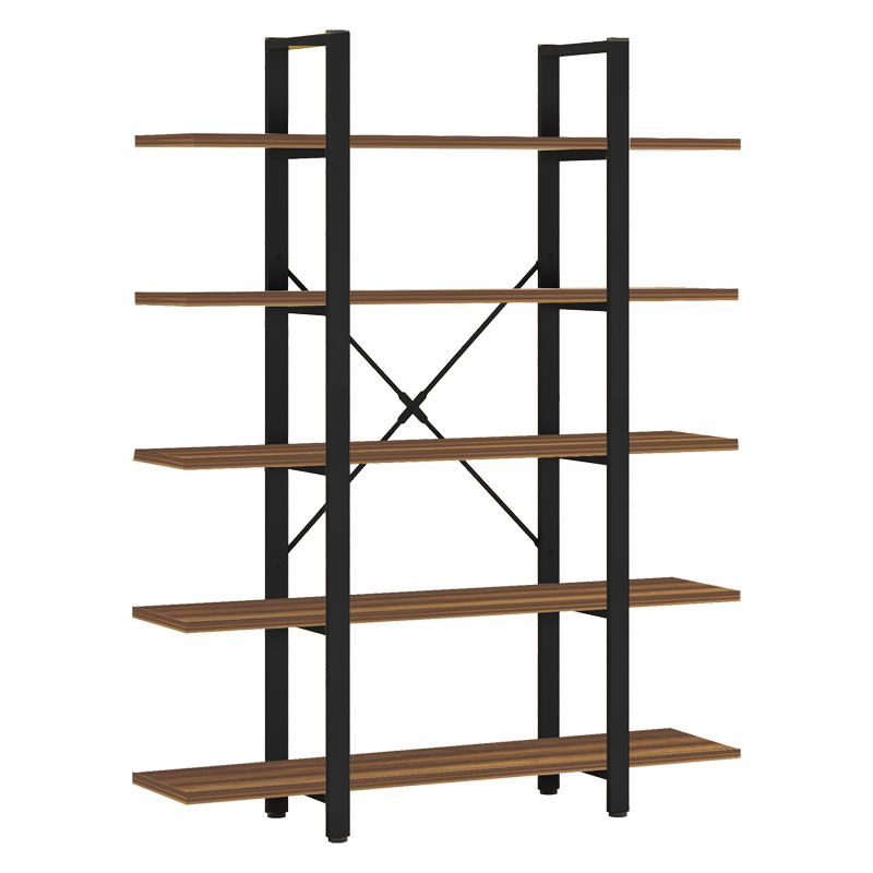 Bibliotekë Esthon pakoworld arrë-metal i zi 120x32x184cm