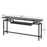 Konsolë Onole pakoworld në arrë - metal i zi 180x35x82cm