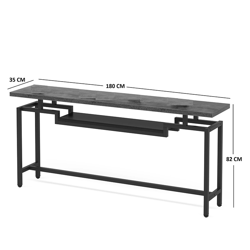 Konsolë Onole pakoworld në arrë - metal i zi 180x35x82cm