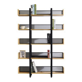 Librari Musha pakoworld metal i zi me nuancë lisi 120x27x185cm