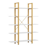 Bibliotekë Esthon pakoworld në përfundim mermeri të bardhë me metal të artë 120x32x180cm