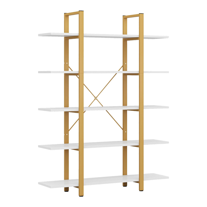 Bibliotekë Esthon pakoworld në përfundim mermeri të bardhë me metal të artë 120x32x180cm
