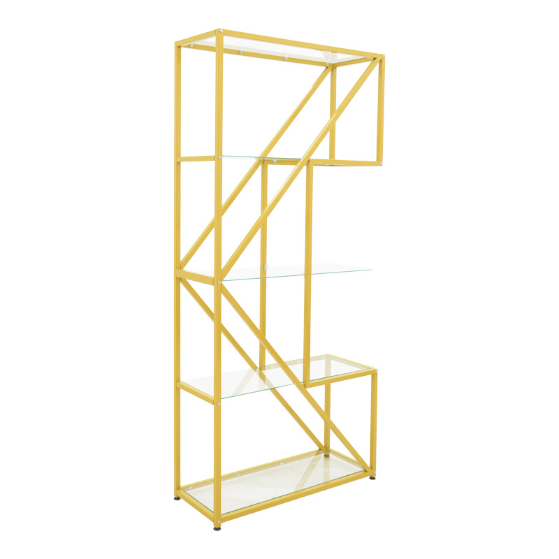 Raft Aylan pakoworld xham - metal në ton ari 100x30x177cm
