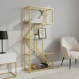 Raft Aylan pakoworld xham - metal në ton ari 100x30x177cm