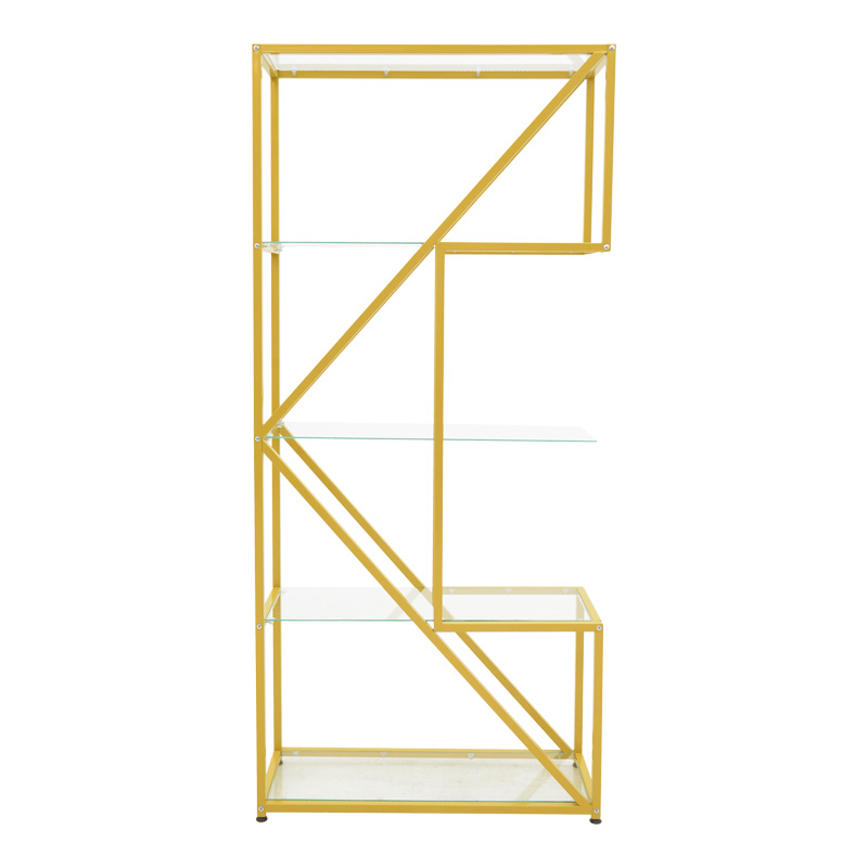 Raft Aylan pakoworld xham - metal në ton ari 100x30x177cm
