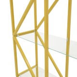 Raft Aylan pakoworld xham - metal në ton ari 100x30x177cm