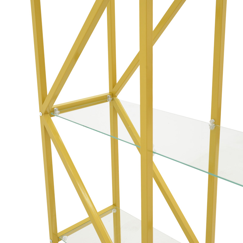 Raft Aylan pakoworld xham - metal në ton ari 100x30x177cm